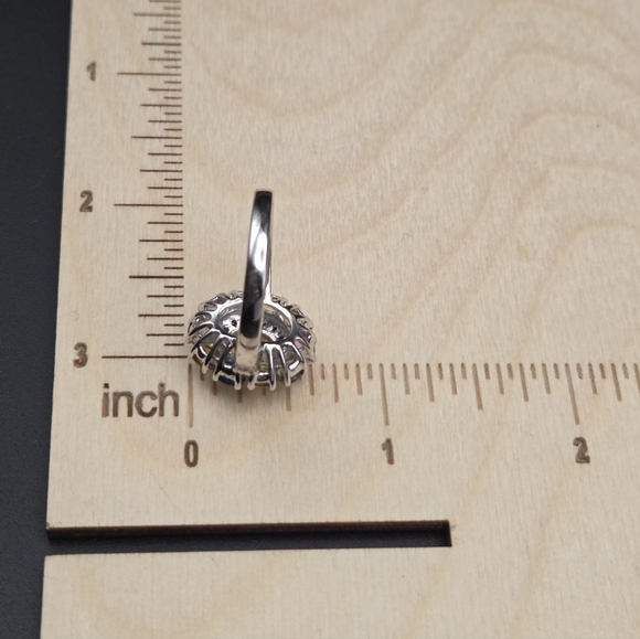 Opal & Multicolor Gemstone S/S Ring. Size 9 - Picture 4 of 5